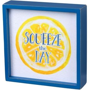 Inset Box Sign - Squeeze The Day | Lemon Summer